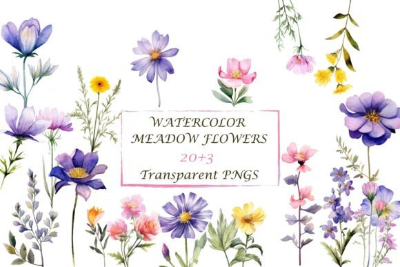 Download Watercolor Wild Flowers PNG Clipart - Watercolor wild flowers Collection