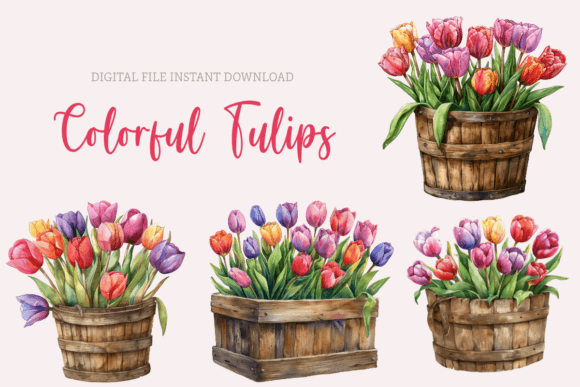 Download Watercolor Tulips Clipart Spring Flowers - Spring flowers Collection