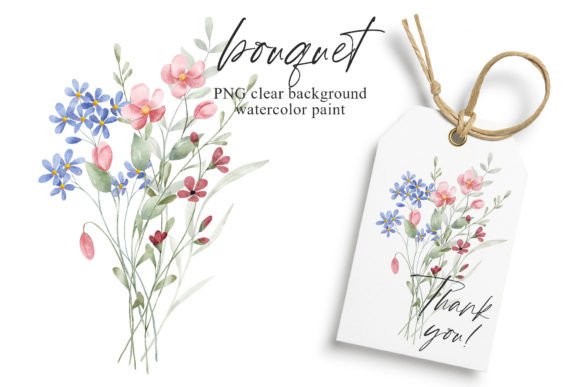 Download Watercolor Wild Flowers Clipart Bouquet. - Premium Bundle