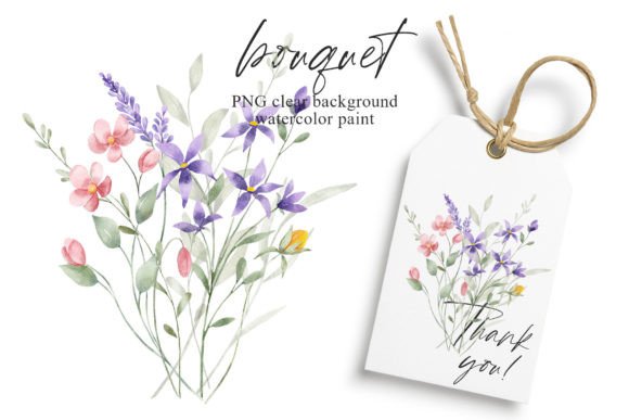 Download Watercolor Wild Flowers Clipart Bouquet. - Premium Resources