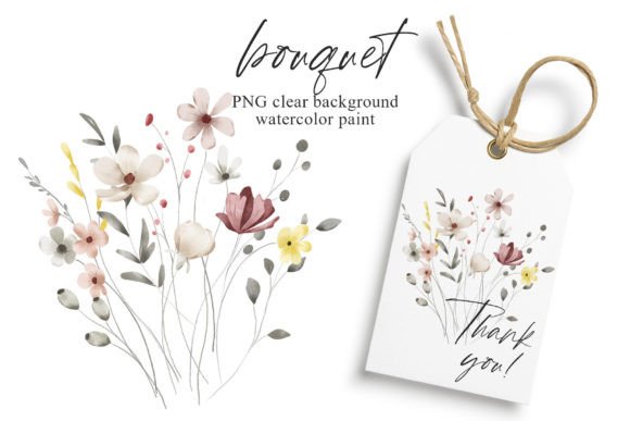 Download Watercolor Wild Flowers Clipart Bouquet. - Premium Resources