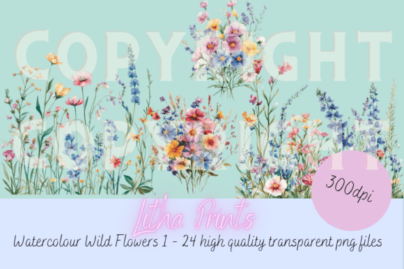 Download Watercolour Wild Flowers 1 - Premium Resources